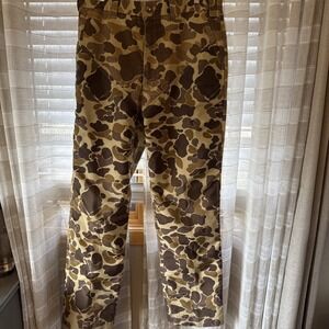 Vintage Four Square Camo Men's Duck Hunting Frogskin Pants Tag Size 31x32 Hemmed